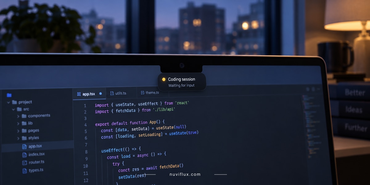 Original wide concept scene for build a macos status monitor for claude code.