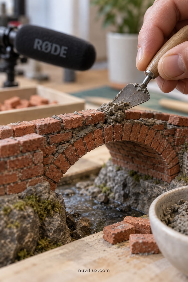Original portrait concept scene for create asmr miniature construction shorts.