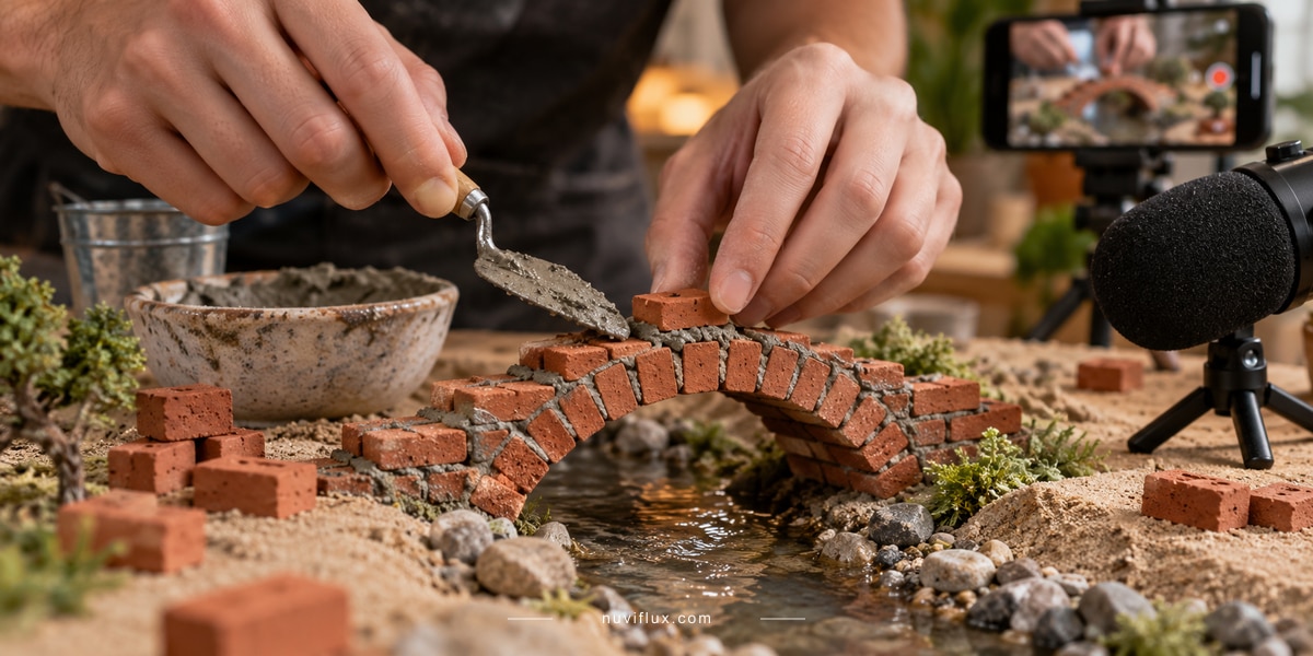 Original wide concept scene for create asmr miniature construction shorts.