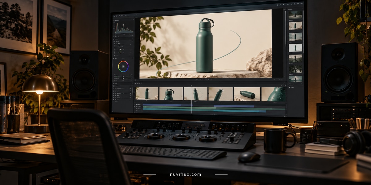 Original wide concept scene for create continuous-motion launch videos.