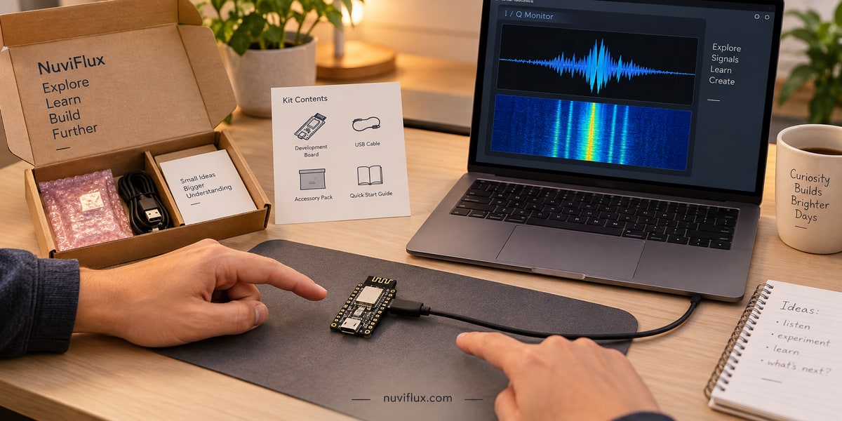 Original concept scene for create esp32-based software-defined radio kits.