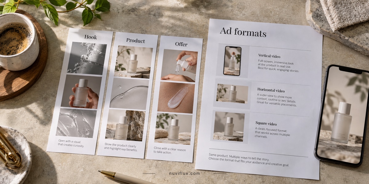 Original wide concept scene for curate tiktok ad template analysis content.