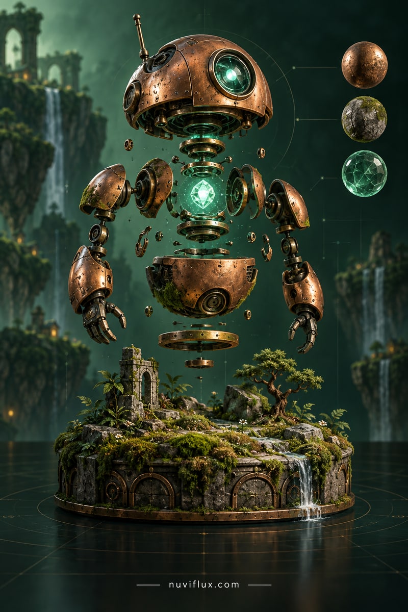 Original portrait concept scene for build ai-assisted game modding tools and assets.