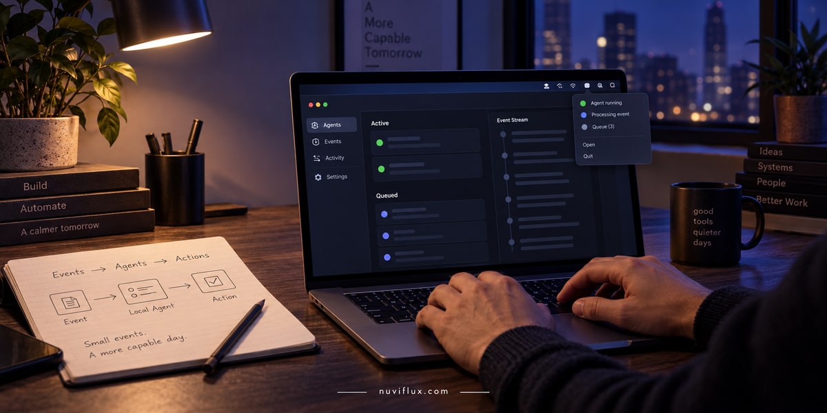 Original concept scene for monitor local ai agents from the macos menu bar.